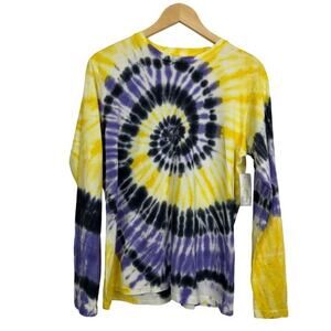 Bp‎ Gender Inclusive In Purple Yellow Tie Dye Long Sleeve Tee NWT Size XS